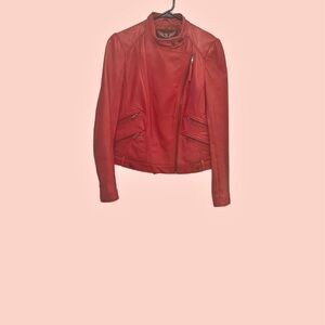Street Legends Women's Red Leather Jacket size medium